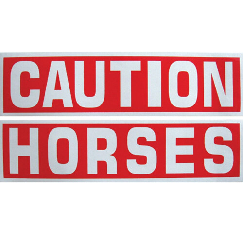 Autocollant réfléchissant Caution Cheval Intrepid International (2 pièces)