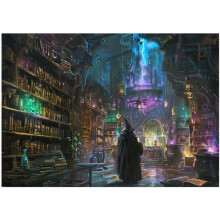 Wizards Bibliothek Puzzle 1000 Teile für Erwachsene - Verzauberte Bibliothek und Zauberbuch Kunst Geschenk