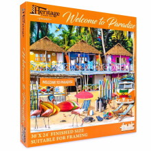 Heritage Puzzle - Bienvenue au Paradis 1000 pièces - Puzzle Éducatif Scène Plage Tropicale 30" x 24"