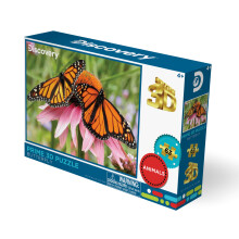 Puzzle 3D | Découverte | Papillon | 63 Pièces | Taille Finie 12" x 9" | Amusant pour Enfants & Familles