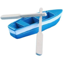 Mini Rowboat Mini Tiny Wooden Boat with Oars for Fairy Garden Kits for DIY Fairy Garden Dollhouse Decoration, Miniature Dollhouse Boat with Oars Canoe