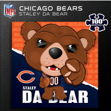 Masterpieces Chicago Bears NFL Mascot Puzzle 100 Pièces - Carré, 10"x10", À partir de 14 ans