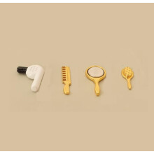 Set 4Pz Miniature Phonino Specchio Trucco, Decori Casa delle Bambole 1:12