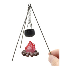 iLAND Dollhouse Accessories Fairy Garden Miniatures of Camping Decor 1/12 Scale Accessories Camping Cake Topper Fake Campfire for Action Figure Decor