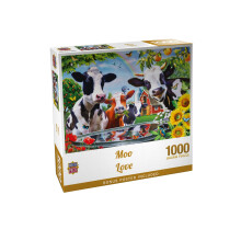 Masterpieces 1000 Piece Jigsaw Puzzle for Adults - Moo Love - Farm Animals Art - 19.25"x26.63"