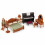 OLEOCA Set Deluxe Camera da Letto per Bambole - Letto, Pianoforte, Vanity, Specchio e Lampada 1