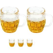 5 Stück Mini Bierbecher, realistische Harz Barware für DIY Miniaturhandwerk, Miniatur Bierkrüge für 1:12 Puppenhäuser