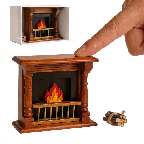 Caminetto in Miniatura 1:12 per Bambole, Accessori Natalizi