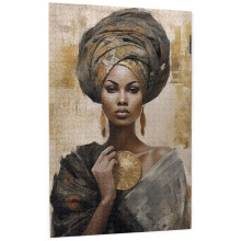 Puzzles pour Adultes 1000 Pièces Femme Noire Africaine Art Mural en Bois Décoratif