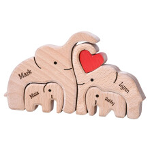 Puzzles en Bois Personnalisés Famille Ours 1-8 Noms Décor Personnalisé Cadeau pour Parents Couple