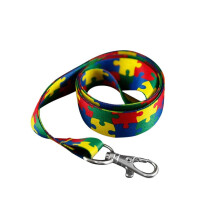 Collecte de fonds pour une cause | Lanyard/porte-badge en motif de pièce de puzzle pour l'autisme (1 Lanyard)