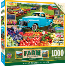 MasterPieces Puzzle 1000 Pièces - Collage Marché - 19.25"x26.75" - Scène Vintage