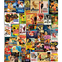 Puzzle Jigsaw 300 Pièces White Mountain Collage Films Nostalgique - Cadeau pour Adultes et Famille 18"x24"