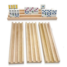 Set di 4 Supporti per Domino in Legno - Porta Domino Premium per Giochi di Domino