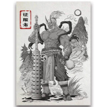 Fantasy North - Ogon - Indomptable - Série Yokai Encrée Japonaise - Oni Démon - 100 Protège-cartes Texturés Mat