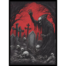 Realm Guard 100ct Manchon Art TCG/MTG (Nécromancien Rouge/Noir)