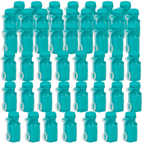 Teal Hexagon Bellenflessen (4DZ) - Speelgoed - 48 Stuks