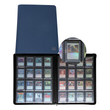 Rieton Classeur à 16 Poches, Contient 640 Top Loaders, Classeur avec Manches pour Cartes 3'' x 4'' - Bleu