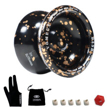 Yomega Dash Yoyo - Pro Aluminum Metal Unresponsive Yoyo with C Size Ball Bearing for Advanced yo yo Tricks + Extra 5 Strings + Glove + Bag + Die & 3 M