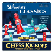 Skillmatics Chess Kickoff - Beginner Chess Game For Kids, Strategy Board Game, Learn Chess The Easy Way, 8 Pieces, Brain Development, Fun Gift For Boy