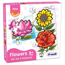 Frank Flowers - Ensemble de 3 Puzzles Jigsaw pour Enfants 3+ Ans - Jeux Éducatifs Amusants