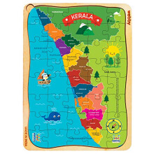 Puzzle en bois carte du Kerala Webby, 40 pièces