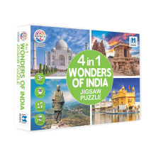 Puzzle Jigsaw 4 En 1 Merveilles De L'Inde (4 X 35 Pièces) Taille 24 X 17 Cm Jouet Éducatif Pour Enfants 3+ Ans