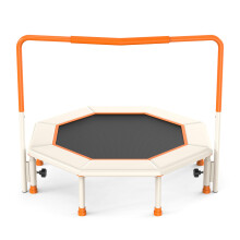 Trampoline 91 cm pour Enfants de 1 à 3 Ans, Mini Trampoline Intérieur/Extérieur - Jouet Sauter Sécurisé (Orange+Blanc)