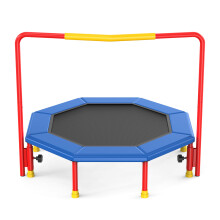 Trampoline 36 pouces pour enfants de 1 à 3 ans, Mini trampoline intérieur/extérieur - Jouet de saut sécurisé (Rouge+Bleu)