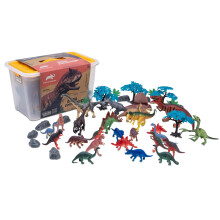 Animal Planet Dino Mega Tub Playset - Ensemble de jouets dinosaures de 45 pièces pour enfants de 3 ans et plus