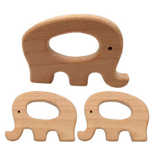 10 Stück Natürliche Holz Elefant Montessori Spielzeug Anhänger aus Buchenholz