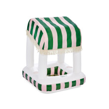 FUNBOY Cabana Streifen Pool Float Getränkestation, 24" aufblasbare Station mit abnehmbarem Stoffschirm