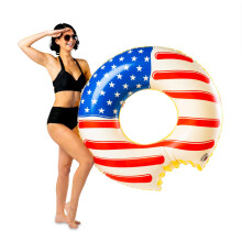 Giant Americana Frosted Donut Pool Float, Amerikanischer Stolz 4. Juli Schwimmring