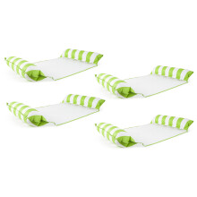 Aqua Monterey Wasser Inflatable 4-in-1 Pool Hammock Lounger, Limettengrün und Weiß Streifen (4er Pack)