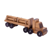Camión de Madera para Juguetes Amish - Hecho a Mano en Lancaster, Pennsylvania - con 6 Troncos Desmontables