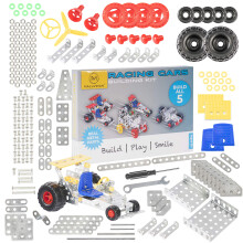 MALUVRIAN Kit de Construction Éducatif STEM | Set Métallique pour Enfants | Kit de Bâtiment 236 Pièces