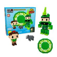 Pix Brix - Wild Kratts Pixelart Kit - Rhinoceros Kracht, 1344 Stukken - Patented Slide + Stack Bouwstenen