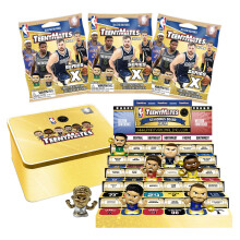 TeenyMates NBA Basketbal Actiefiguren Cadeauset, 2025 Collectors Tin en 3 TeenyMates Pakketten (6 Figuren)