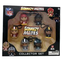 Party Animal Squeezymates NFL 2025 Serie 7 Verzameling Box Set, 6 Figuren, 2 1/2 Inch Hoog, Teamkleuren