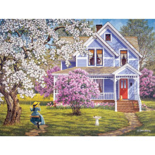 Bits and Pieces 300 Teile Puzzle für Erwachsene - Flieder und Spitze - 300 große Teile 18" x 24"