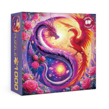 Larkipuzz Magische Yin Yang Draak Phoenix Puzzels voor Volwassenen 1000 Stukken