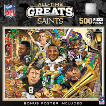 Puzzle de Sport 500 Pièces pour Adultes - NFL New Orleans Saints Légendes - 15"x21"