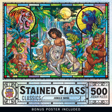 MasterPieces Puzzles 500 Pièces pour Adultes, Famille ou Jeunes - Vitrail 4-Pack - 14"x19"