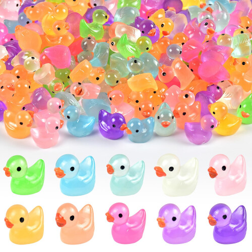 150Pcs Mini Hars Eenden Luminous Mini Eenden Gloei in het Donker