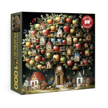 Lustige Gnom Apfelbaum Puzzles für Erwachsene 1000 Teile, Buntes Magisches Haus Blumen Puzzle