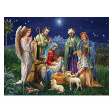 Crown Point Graphics Krippenszene 500 Teile Puzzle, Künstler Marcello Corti, Soft Touch Design, Weihnachtsrätsel