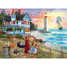 1000 Stuk Puzzel voor Volwassenen David Maclean Wildbloemen Vuurtoren Kleurrijke Jigsaw 27x20