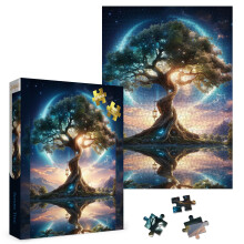 Jolis Puzzles Nature pour Adultes 1000 Pièces, Puzzle Paysage de Plantes Fantastiques, Art Galaxie