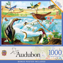 Puzzle Jigsaw 1000 Pièces pour Adultes, Famille ou Jeunes - Harmonie des Oiseaux et du Ruisseau - 19,25"x26,75"