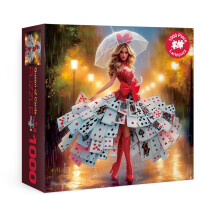 Larkipuzz Puzzles de Femme Belle pour Adultes 1000 Pièces, Jigsaw Art Femmes Jouant aux Cartes